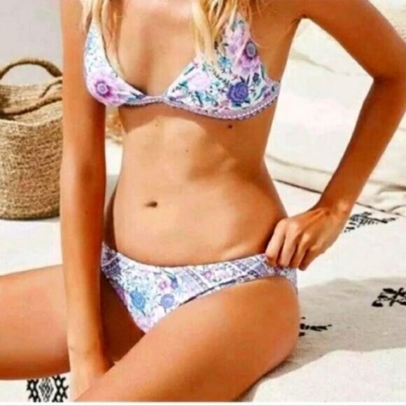Spell ✦ Babushka Cheeky Bikini Bottoms ✦ Rare 2016 Pink Purple Floral XS Swim - Picture 9 of 11